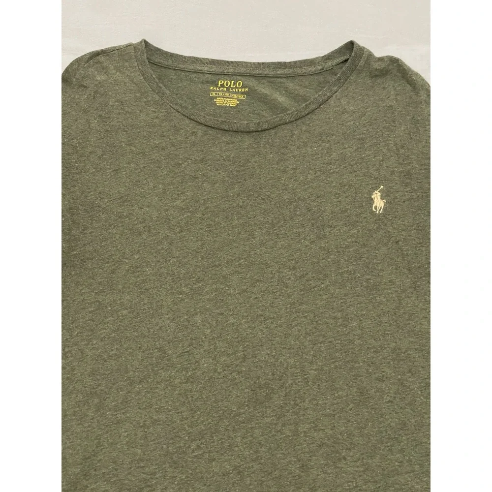 Polo Ralph Lauren Classic Fit Long Sleeve T Shirt Men's Size XL Green Gold Pony
